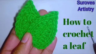 Wow, crocheted leaves lined up in rows turned out great / how to crochet a leaf