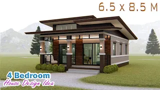 SMALL HOUSE DESIGN | 4 BEDROOM | 6.5 X 8.5 Meters | Loft Type