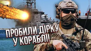 Показали УНІКАЛЬНІ КАДРИ ПІДРИВУ КОРАБЛІВ РФ! Подивіться: підбили не два судна. ЗСУ промахнулись?