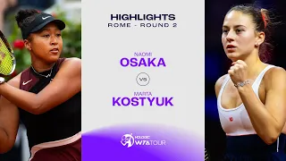 Naomi Osaka vs. Marta Kostyuk | 2024 Rome Round 2 | WTA Match Highlights