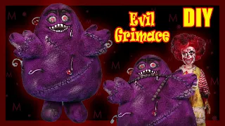Scary Nightmare Evil Grimace DIY Makeover Repaint - Custom McDonald's Creepy Art Doll Tutorial