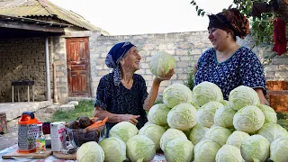 Making Pickles from Cabbage and Vegetables | Village Life Azerbaijan