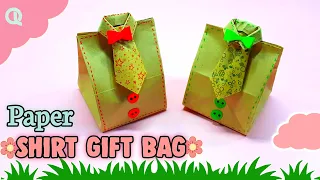 Origami Shirt Gift Box | How to make paper shirt gift bag