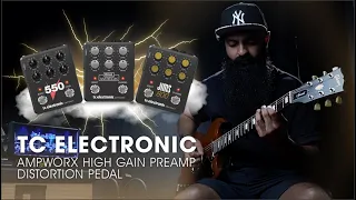 TC Electronic Ampworx High Gain Preamp Distortion Pedal Demo and Shootout