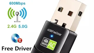 Unbox Driver Free USB Wifi Adapter 600Mbps Wi fi Adapter 5 ghz Antenna USB Ethernet PC Wi-Fi Adapter