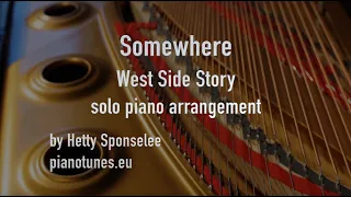 'Somewhere' Bernstein, West Side Story piano arrangement Hetty Sponselee for Pianotunes.eu