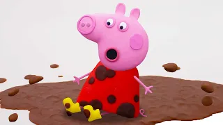 Peppa Jumps in Muddy Puddles ⭐️Kids Animation | Play-Doh Videos