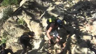 Blackstar Canyon Falls Scrambling up the boulders at Blackstar Canyon Falls