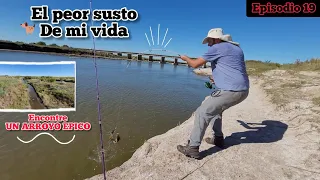 Pesca en Arroyo los cerrillos, Rio salado por Ruta 3 // moncholos, carpa y mas, MJ-PESCA episodio 19