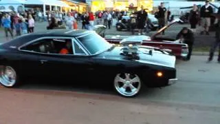 1968 dodge charger burnout @ The Power Big Meet, Autotec, Sweden