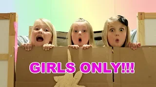 24 HOURS IN A BOX FORT! | NO BOYS ALLOWED