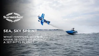 What happens when a Sunseeker performance day boat goes up against a Jet Pitts biplane?