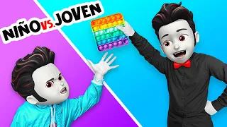 TÚ NIÑO VS. TÚ JOVEN || Situaciones incómodas en la escuela de monstruos por La La Life Emoji