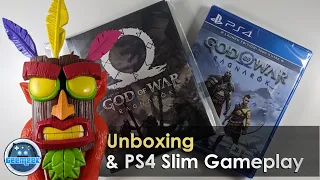 God of War Ragnarok - Launch Edition - PS4 Unboxing & PS4 Slim Gameplay