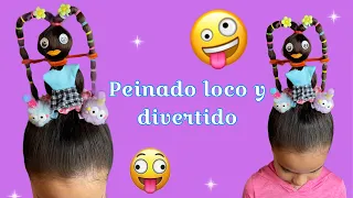 Peinado loco y divertido 😜 crazy hair Day