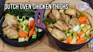 Dutch Oven Chicken Thighs with Carrots and Potatoes