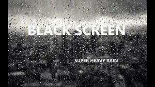 Heavy Rain at Night in Old Parking Lot to Sleep in 5 minutes & End Insomnia | 10 Hours | Dark Screen