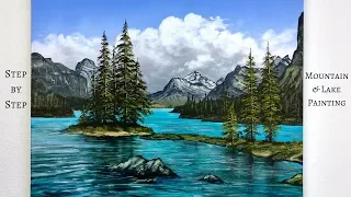 Mountain & Lake STEP by STEP Acrylic Painting Tutorial (ColorByFeliks)