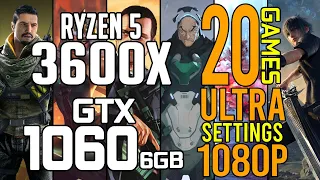 Ryzen 5 3600x + GTX 1060 6gb in 20 games Ultra 1080p Benchmarks