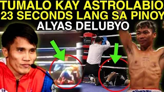 TUMALO AT NAG KNOCKOUT KAY ASTROLABIO,  23 SECONDS LANG SA PINOY DELUBYO!