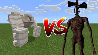 Buffed Iron Golem vs Siren Head - Minecraft