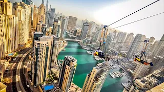 XDubai Xline Dubai Marina 2021 - the 170m high world's longest urban zip line