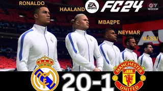 WHAT HAPPEN IF MESSI, RONALDO, MBAPPE, NEYMAR, PLAY TOGETHER ON REAL MADRID VS MANCHESTER UNITED