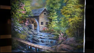 Old Water Wheel - Landscape Painting