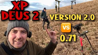 XP DEUS 2 version 0.71 versus version 2.0 on the gallows field Perthshire, Scotland #metaldetecting