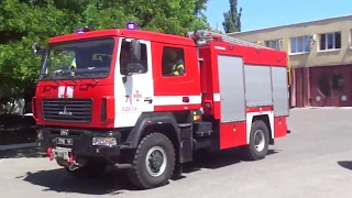 MAZ-5309 Engine 7 responding to call with Yelp & Horns