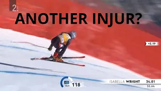 Isabella Wright Downhill Ski Crash at 70km/h Cortina Italy 🇮🇹 🇺🇸⛷️