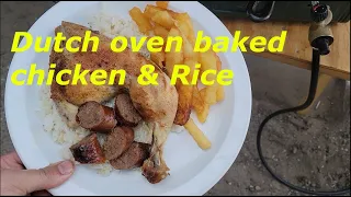 Dutch oven baked chicken & Rice