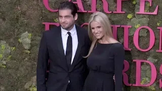 Tomaso Trussardi and Michelle Hunziker on the red carpet for the Green Carpet Fashion Awards in Mila