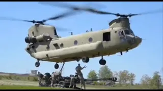 CH-47 Chinooks Carry The M777 Howitzers Guns To Battle With The Afghanistan Talibans !