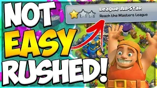 Trophy Pushing for Free Gems as a Rushed Player is NOT Easy! | TH12 to Masters in Clash of Clans