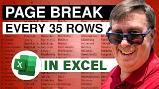 Excel - Insert a Page Break Every 35 Rows with VBA - Episode 2457