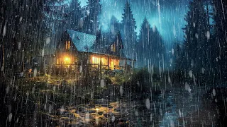 Fall asleep in 5 minutes with the sound of rain at night - Heavy rain sounds for insomnia healing