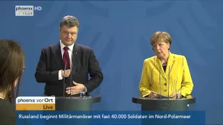 Minsker-Abkommen: PK mit Angela Merkel und Petro Poroschenko am 16.03.2015