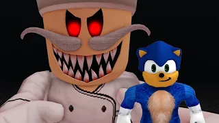 Escape Papa Pizza's Pizzeria! (SCARY OBBY) Cartoon Sonic Vs Pizza JUMPSCARES & WALKTHROUGH