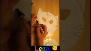 Katzen Maske basteln mit Lena 😺 cat mask DIY animal face mask ✂ Katze zeichnen 😺 маска кошки  ✍️
