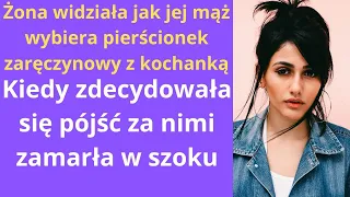 Żona widziała, jak jej mąż wybiera pierścionek zaręczynowy z kochanką, kiedy zdecydowała się pójść