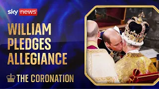 King's Coronation: Prince William pledges allegiance to the King