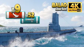 Submarine Balao: Exciting game with 9 destroyed ships - World of Warships