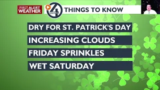 Mild and mostly dry for St. Patrick's Day