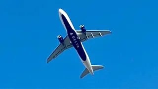 BUZZSAW CFM56 ENGINES | Delta Airbus A320-200 Overhead Takeoff from San Diego (KSAN)