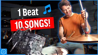 Play 10 SONGS with 1 EASY Drum Beat - Drum Lesson