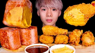 ASMR CHEESY SPAM, FRIED CHICKEN, MOZZARELLA CORN DOG (Eating Sound) | MAR ASMR