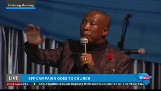 Julius Malema addresses congregants at Khutsong