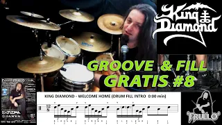 GROOVE & FILL GRATIS #8 - KING DIAMOND - WELCOME HOME (DRUM FILL INTRO 0:00min) - Drum Tutorial