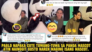 Pablo napaka cute tuwang-tuwa sa panda mascot   ATIN nainggit gusto naren maging isang mascot.